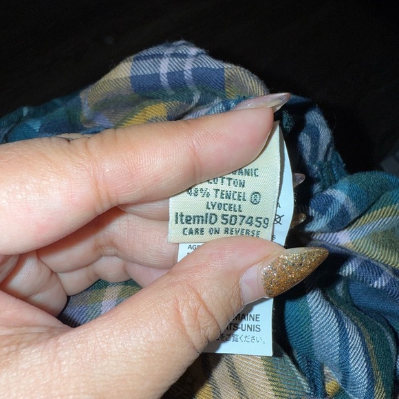 ll bean Tencel plaid button up shirt medium - Picture 5 of 5